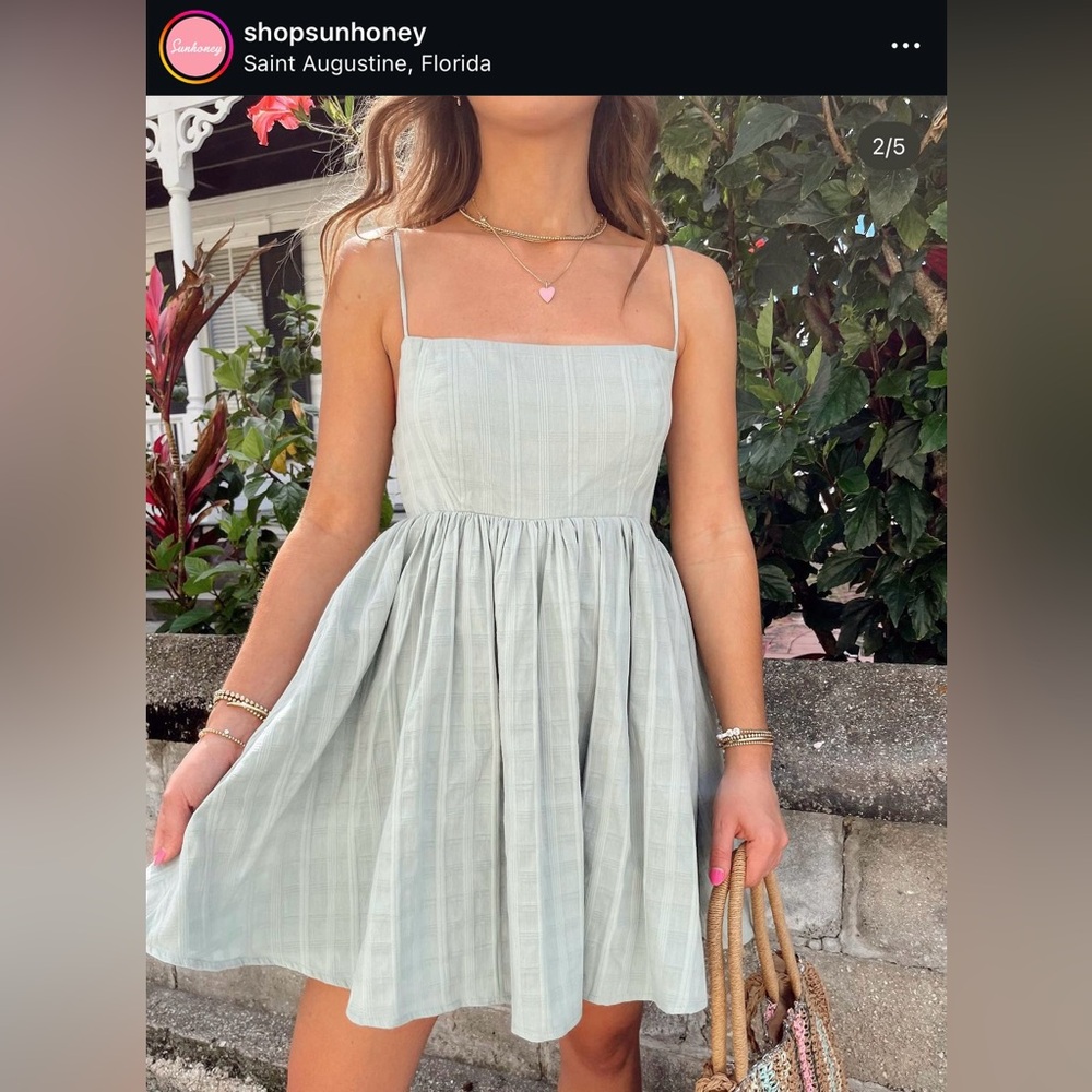 Mint To Be Babydoll Dress- SunHoney Boutique Dress